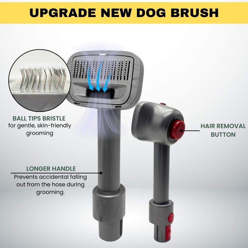 VACEXT Pet Hair Grooming Brush Vacuum Attachment for Dogs, Cats with Vacuum Extension Hose up to 3.5M – Compatible with Miele, Shark Rocket HV322, HV301, HV371, Rotator NV501, Navigator NV350 Series & More - Image 2